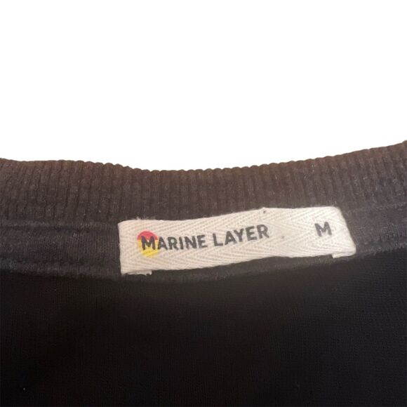 Marine Layer Henley Shirt M Gray Long Sleeve - Picture 3 of 7